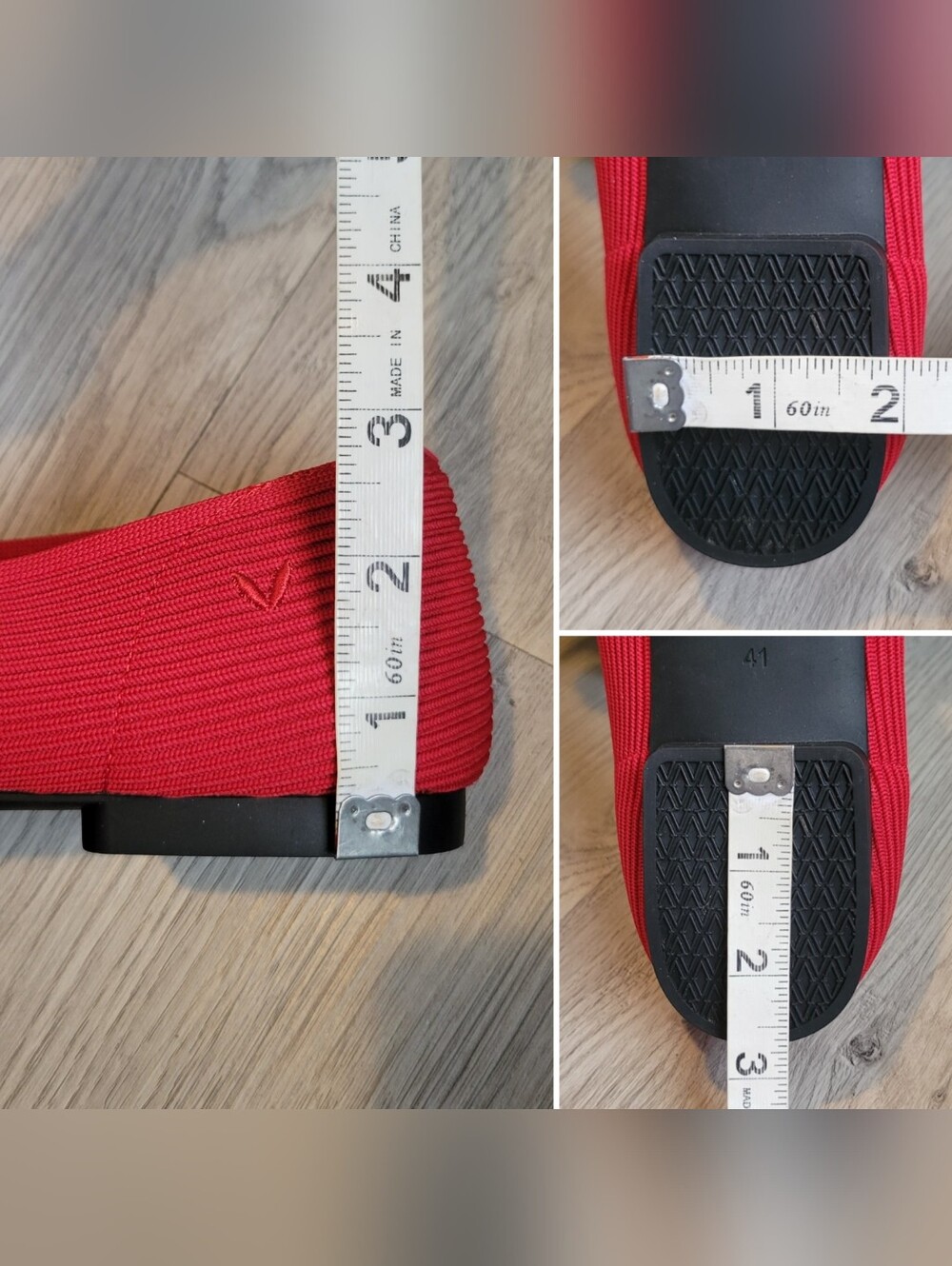 Vivaia Margot Mary Jane Buckle Square-Toe V-Cut Ruby Red Flats, US 9.5 EU 41 - Picture 12 of 16